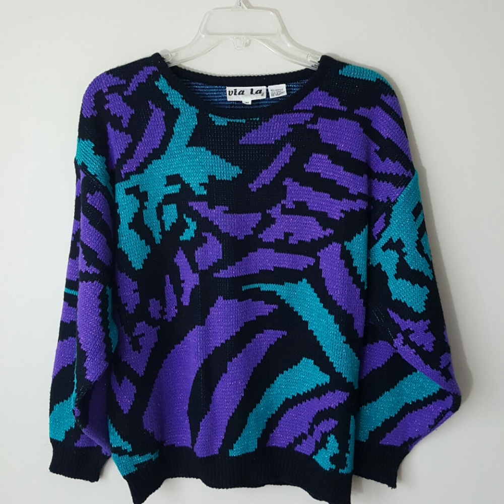 VIA L.A. VINTAGE 80's Purple, Black, Aqua …